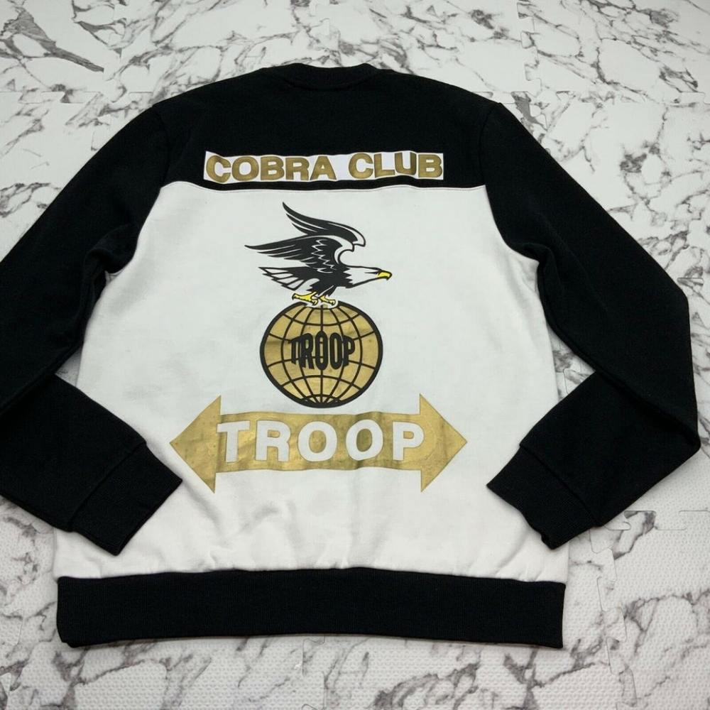 Men's Troop Black | White Gold Crewneck Sweater NWT